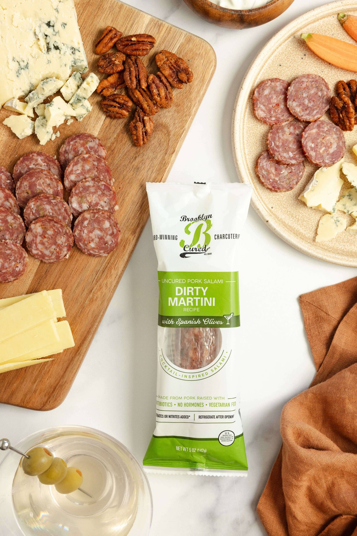 Dirty Martini Salami with Spanish Olives