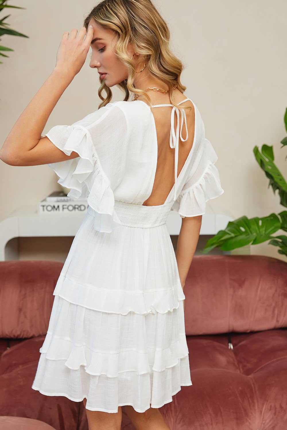 RUFFLE TIERED DRESS