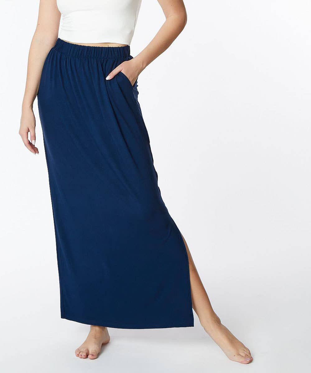 BAMBOO CLASSIC SKIRT-DULL GREY