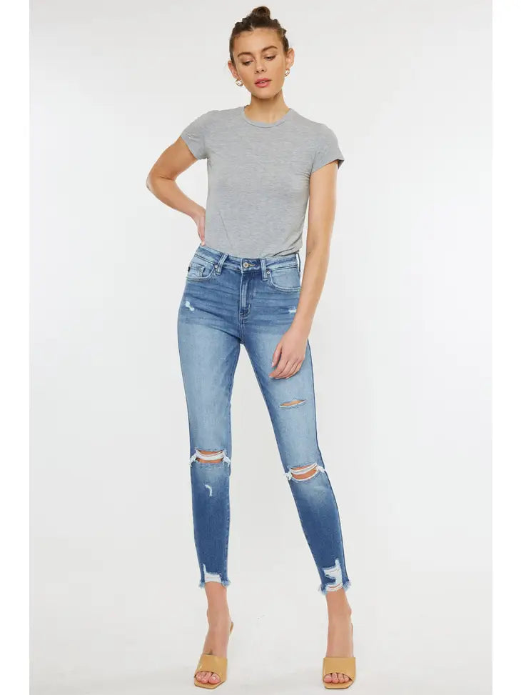 High Rise Ankle Skinny Jeans