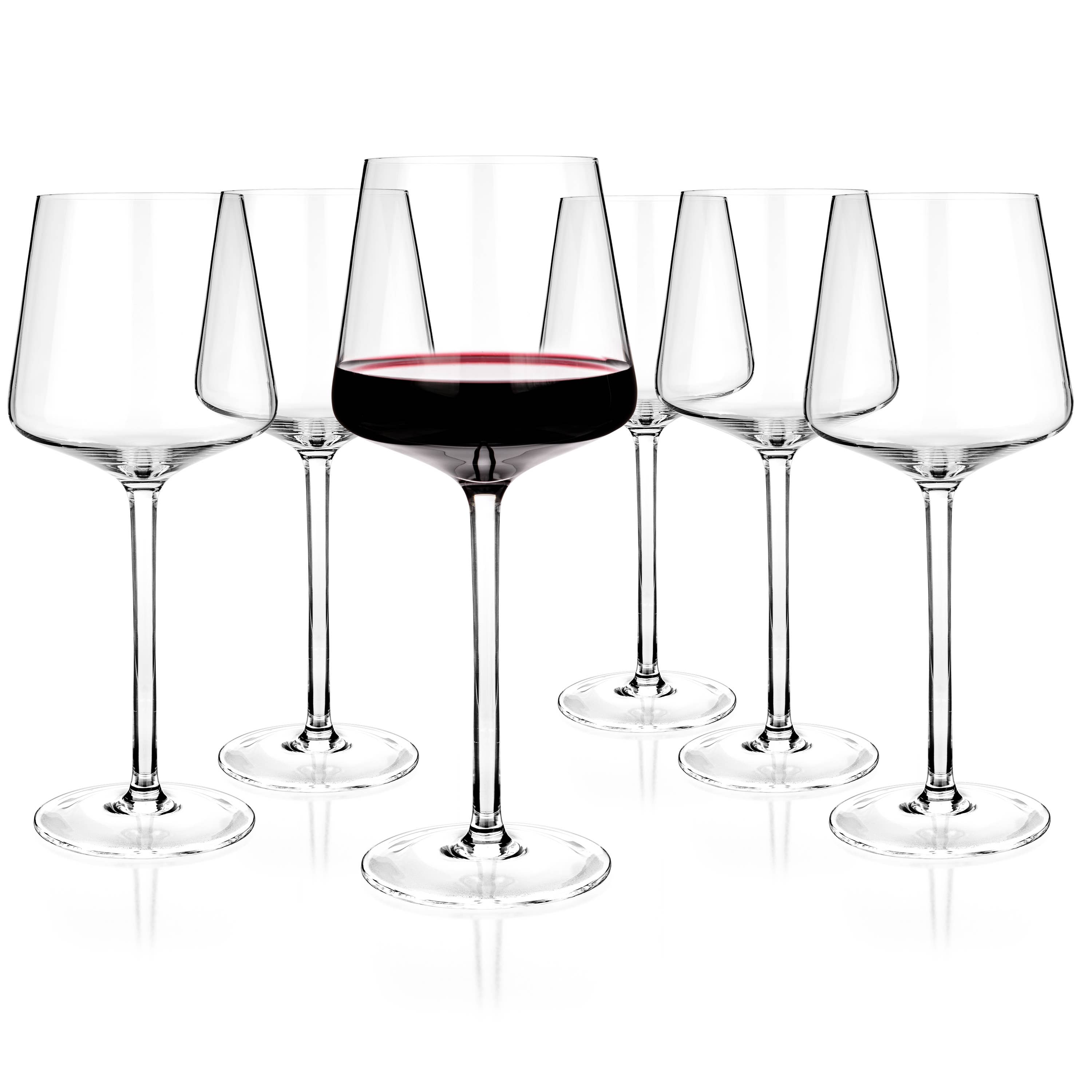 Luxbe - Wine Crystal Glasses Set of 4/6, 20.5 oz Large Tall