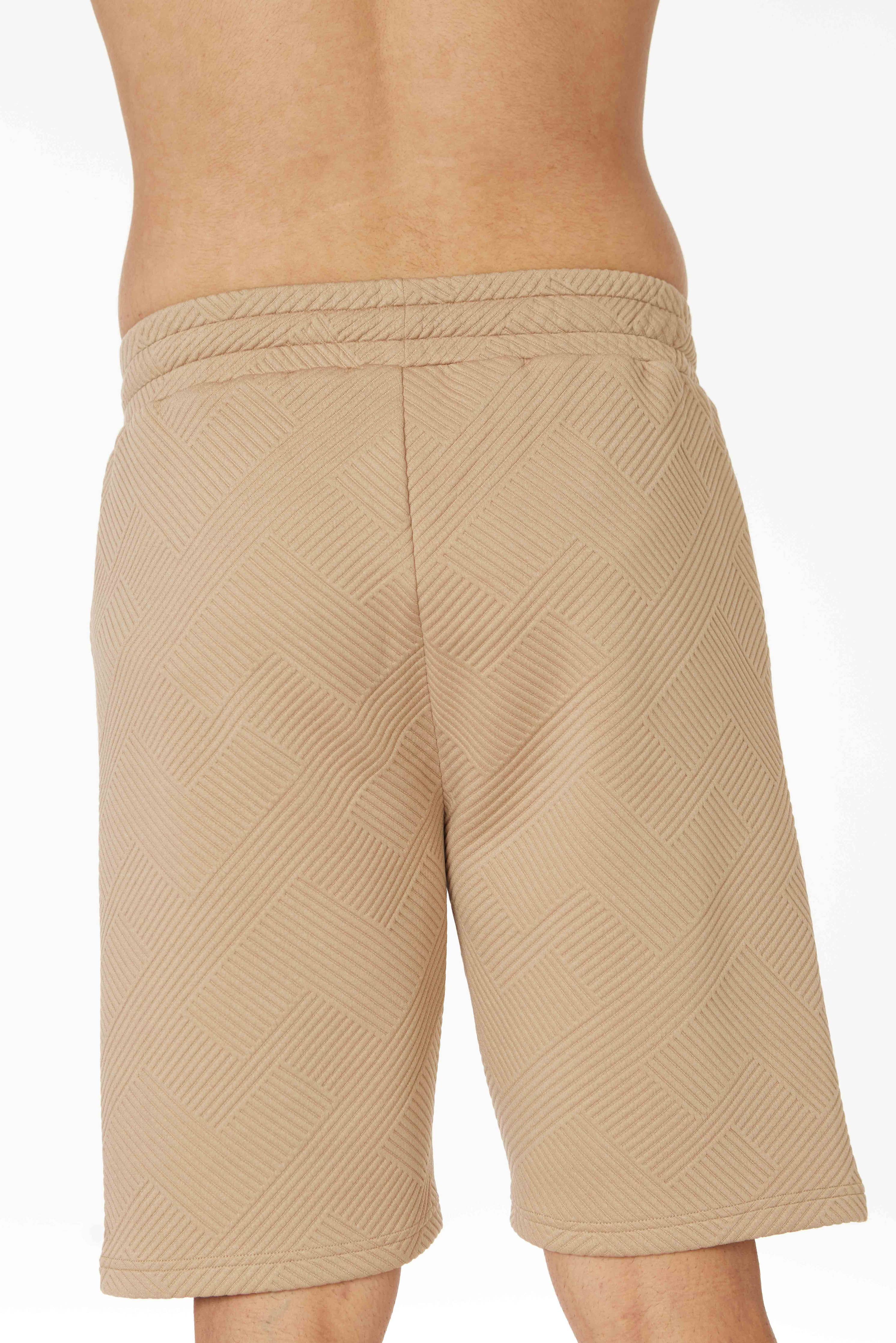 Short Sleeve Textured T-Shirt & Short Set (Sand)