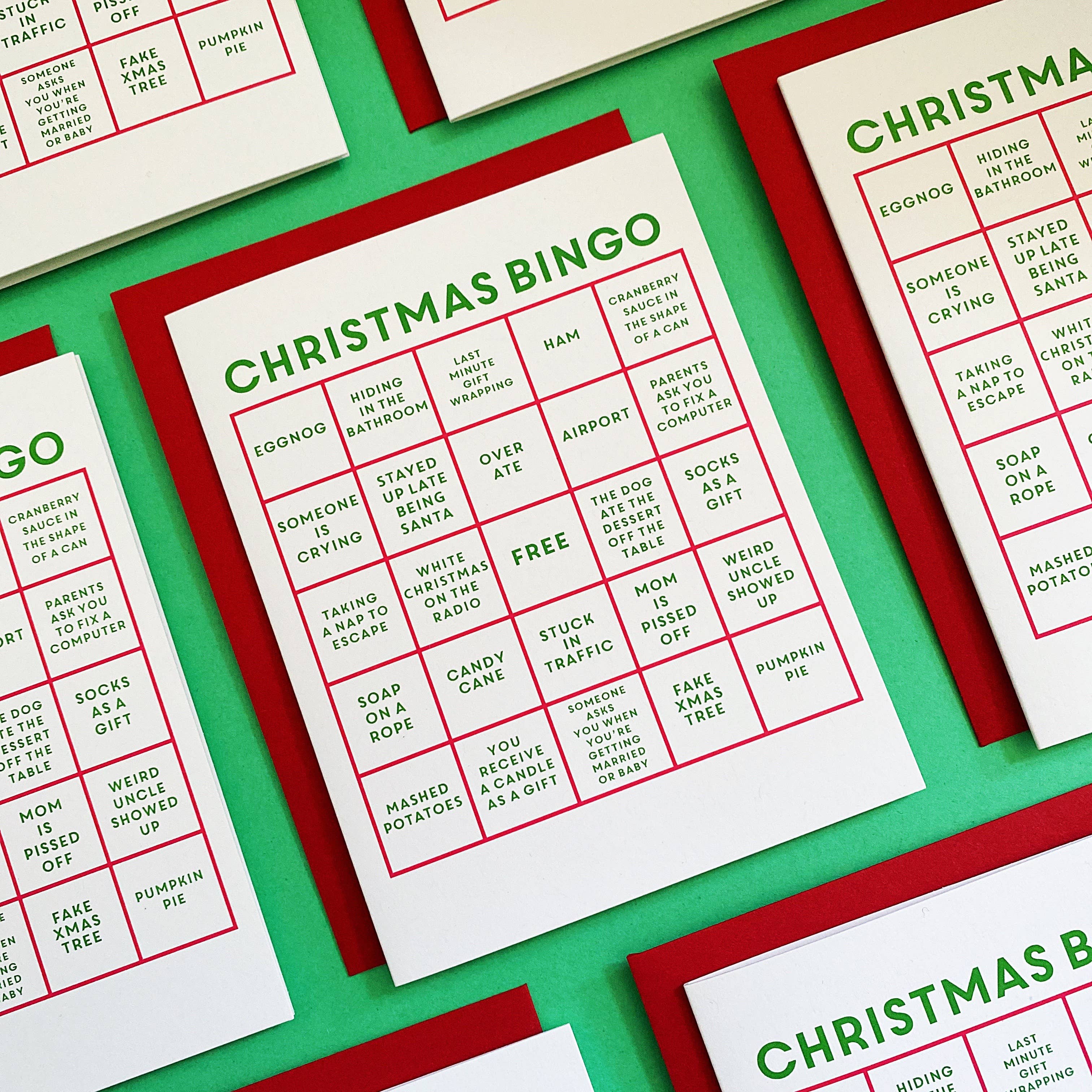 CHRISTMAS BINGO GREETING CARD, holiday