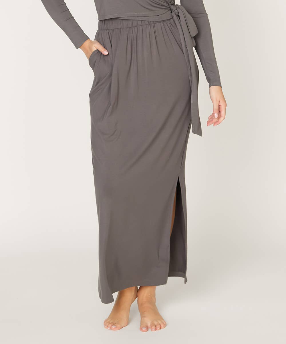 BAMBOO CLASSIC SKIRT-DULL GREY