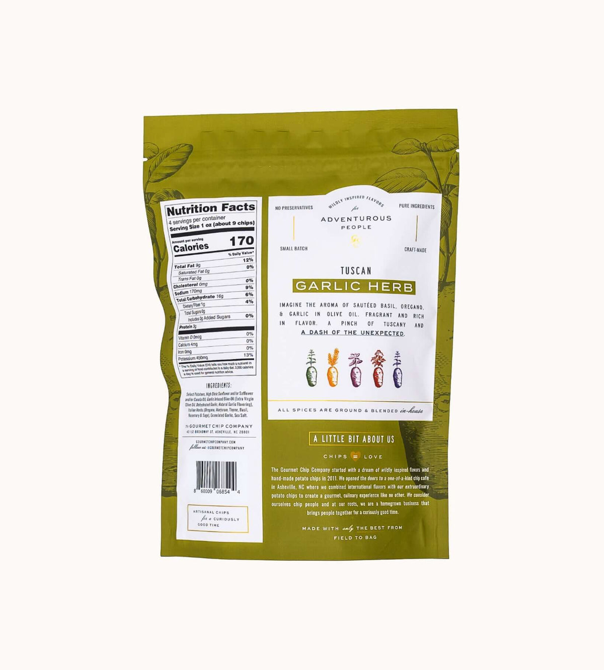 Tuscan Garlic Herb Thick Cut Potato Chips -