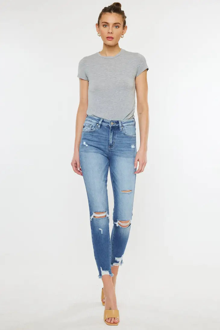 High Rise Ankle Skinny Jeans