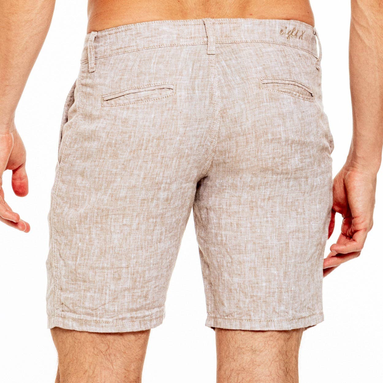 Linen Slim Fit Shorts - Beige