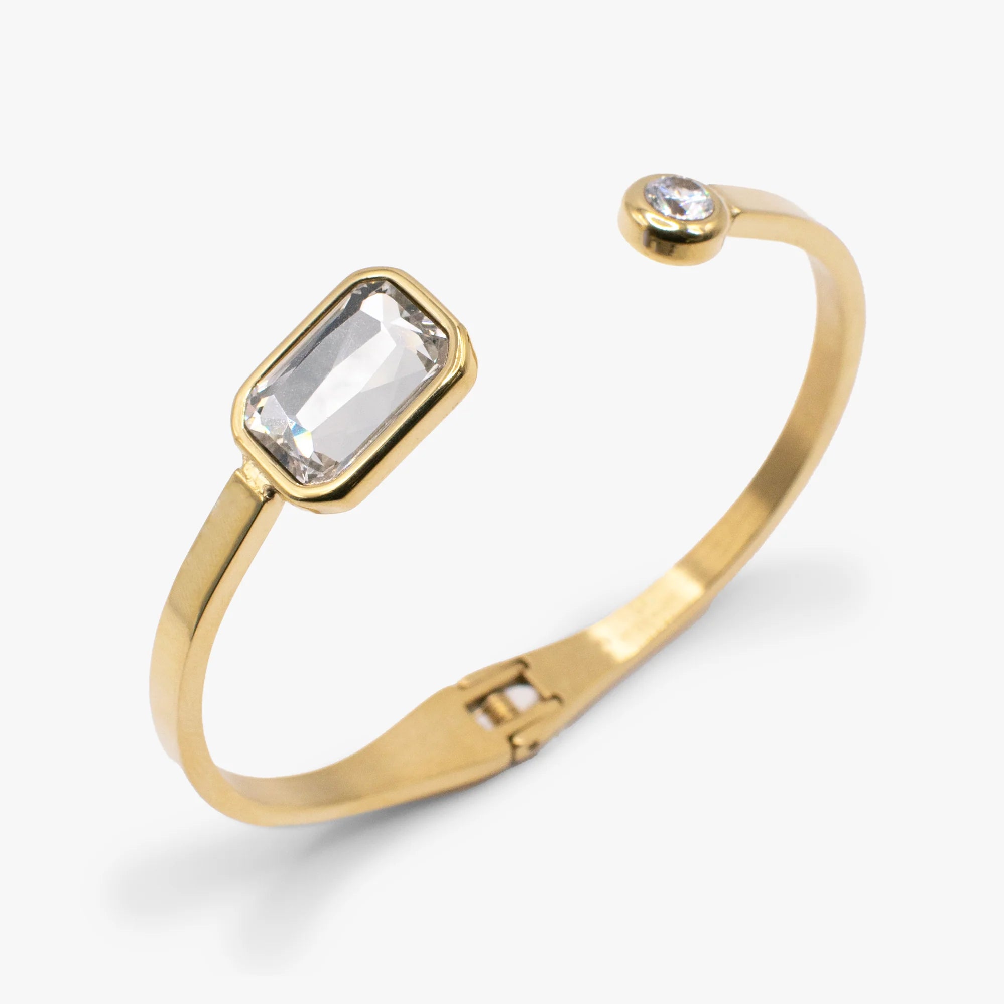 Alex and Ani Emerald Cut Crystal Hinge Cuff Bracelet