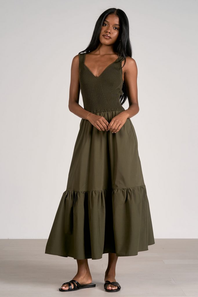 OLIVE MAXI TANK DRESS