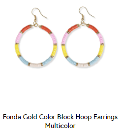 Ink + Alloy - Fonda Gold Color Block Hoop Earrings - Black & White