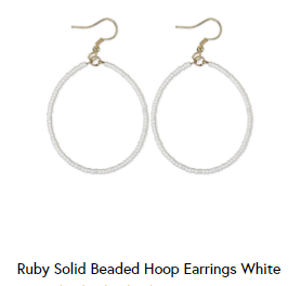 Ink Alloy Ruby Beaded Hoop Earrings Neutral/Multicolor