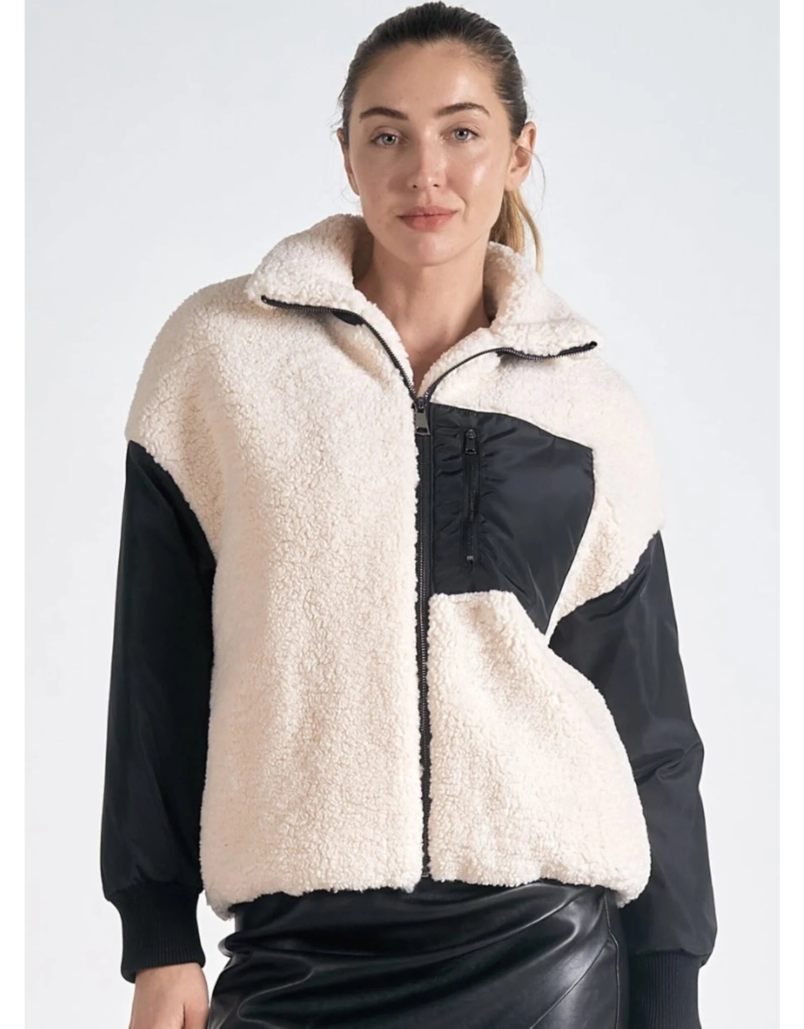 Colorbloc Faux Fur Jacket