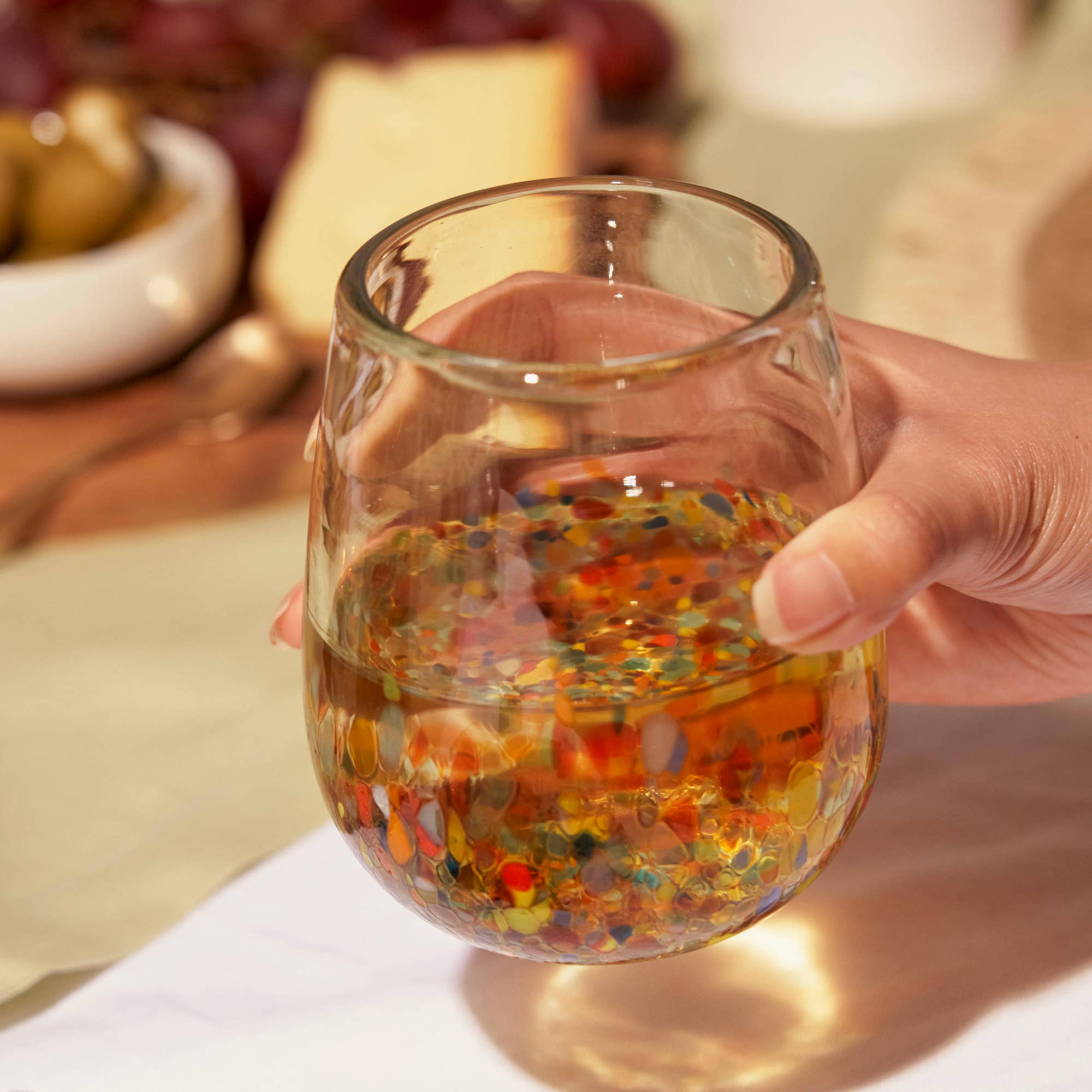 Artistico Recycled Glass Stemless Wine Glasses Set of 2