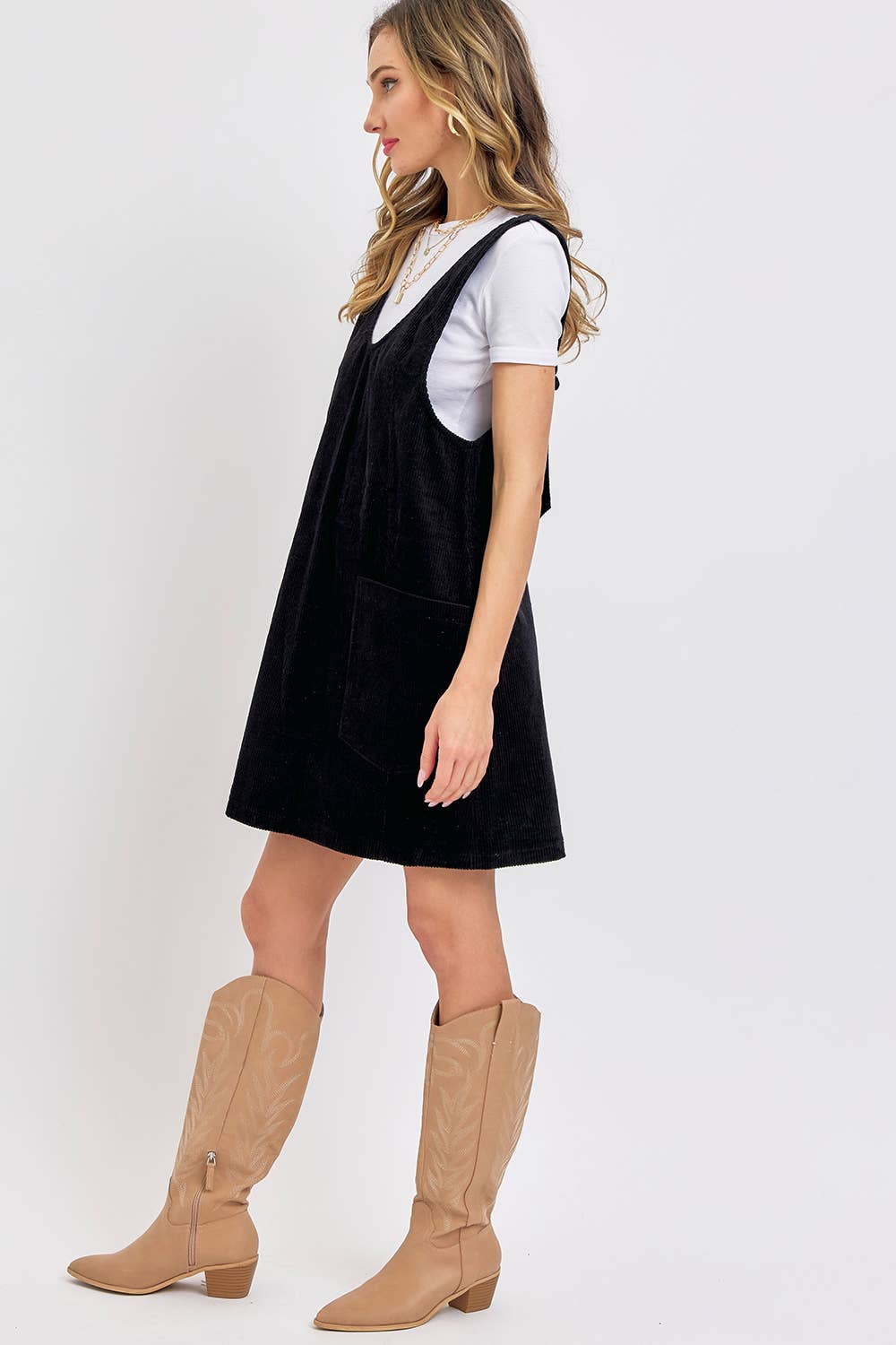 CASUAL OVERALL CORDUROY DRESS