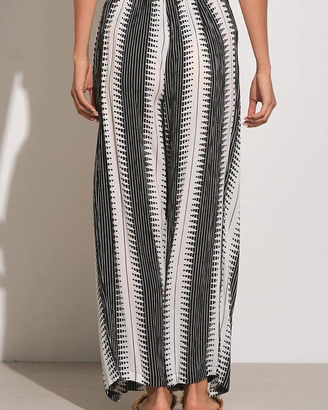 Black and White Kenya Wrap Front Pants