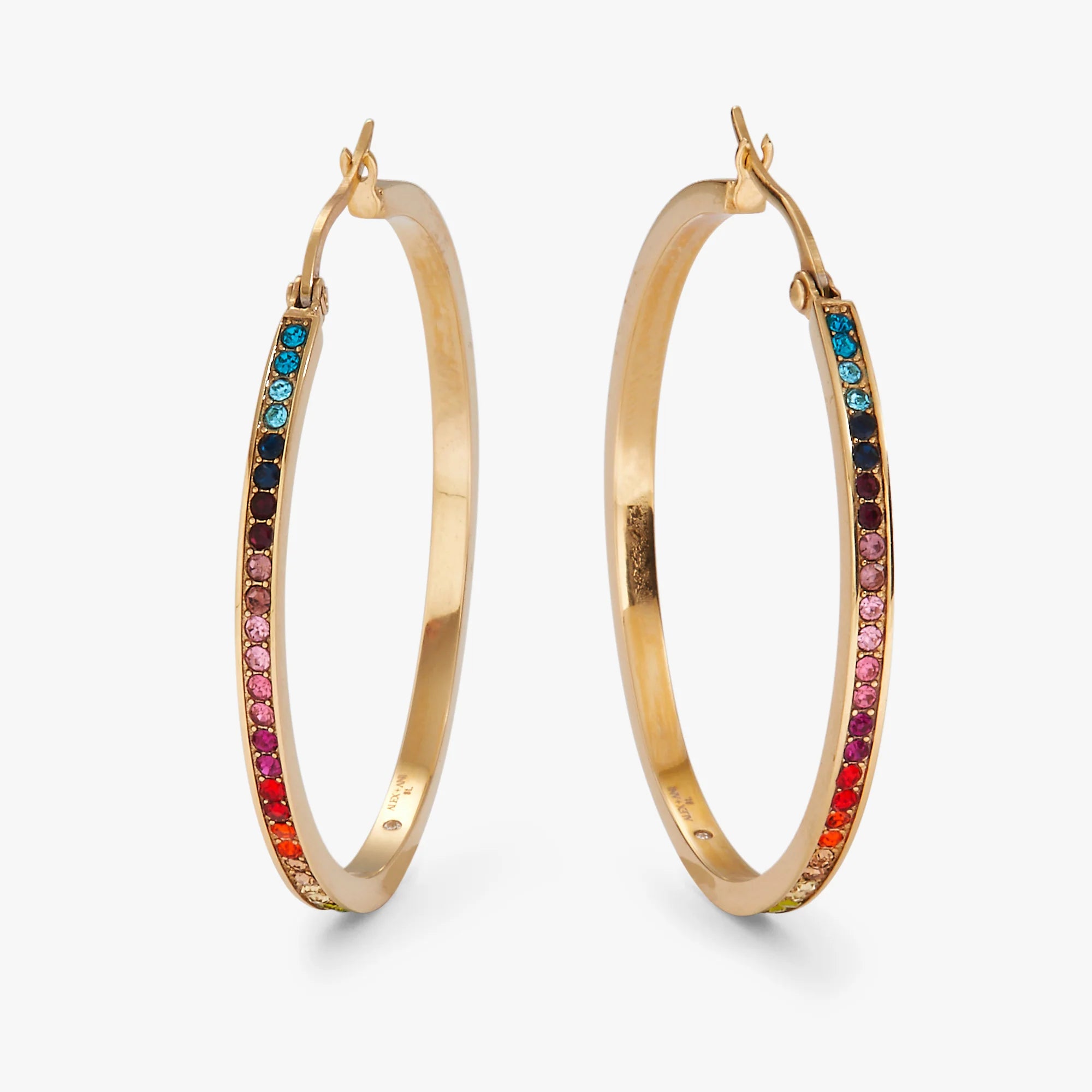 Rainbow Ombre Pave Hoop
