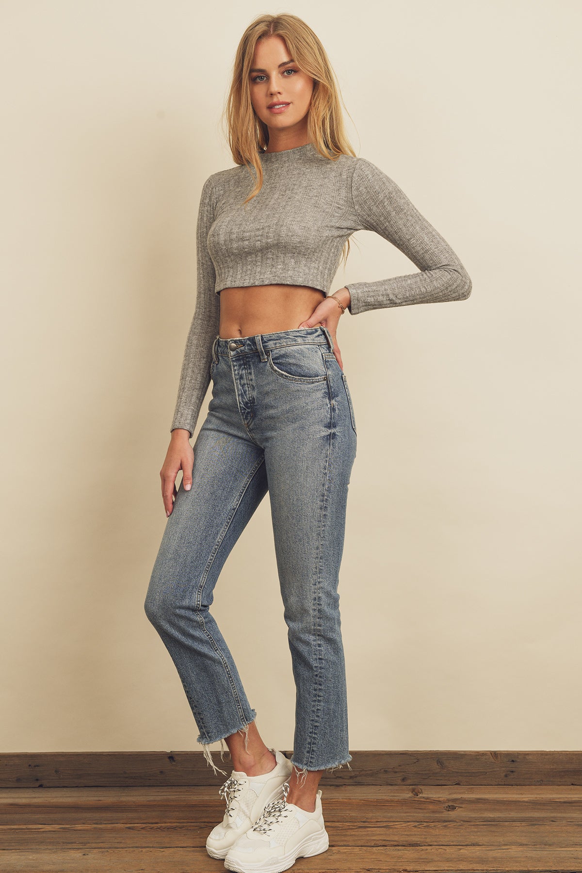 Soft Knit Long Sleeve Crop