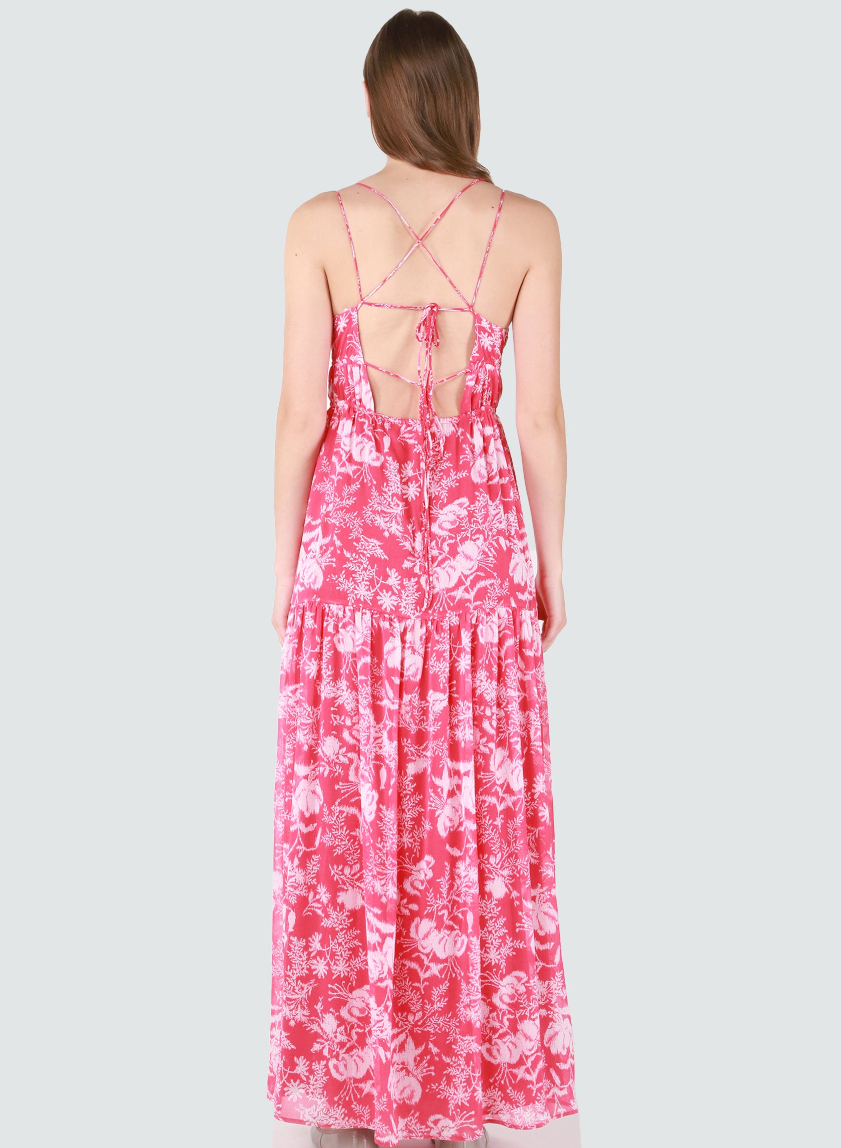Pink Floral Maxi Dress