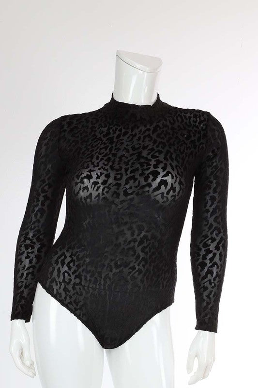 Burnout long sleeve body suit