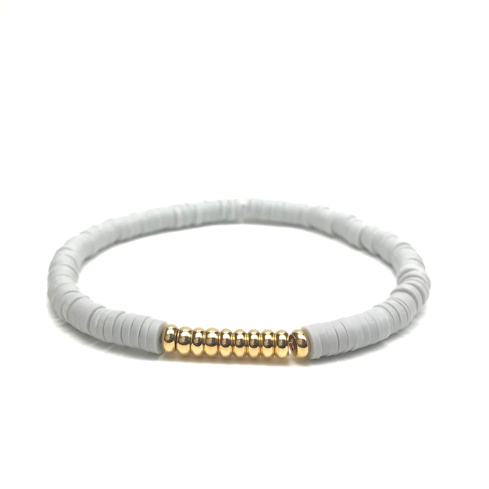 Gold Bar Stretch Bracelet (wht/gray/black/hotpink)