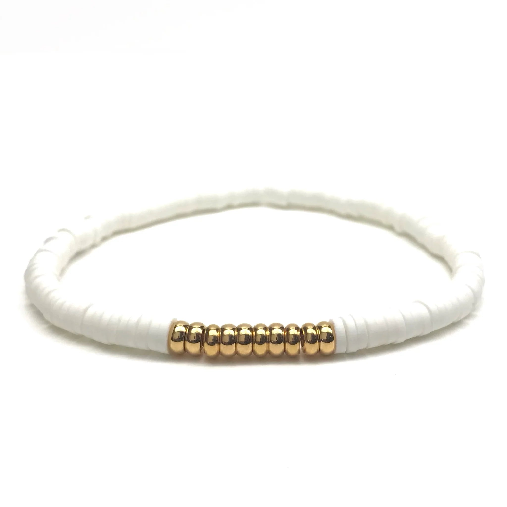 Gold Bar Stretch Bracelet (wht/gray/black/hotpink)