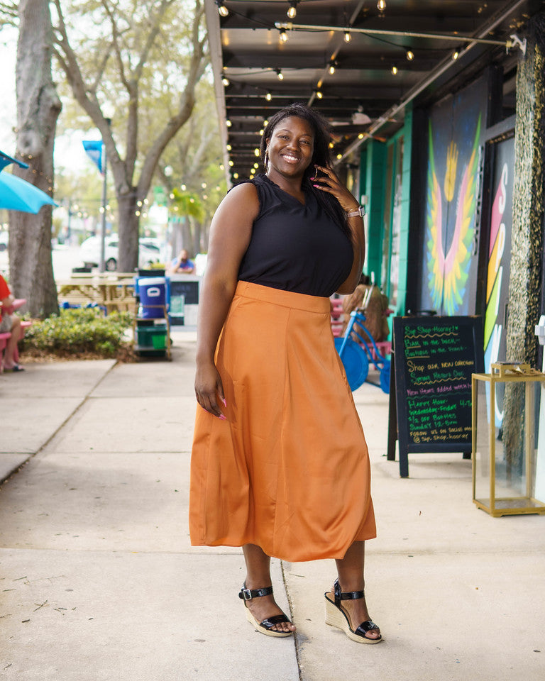 V Neck Blouse with Ruffle Sleeve