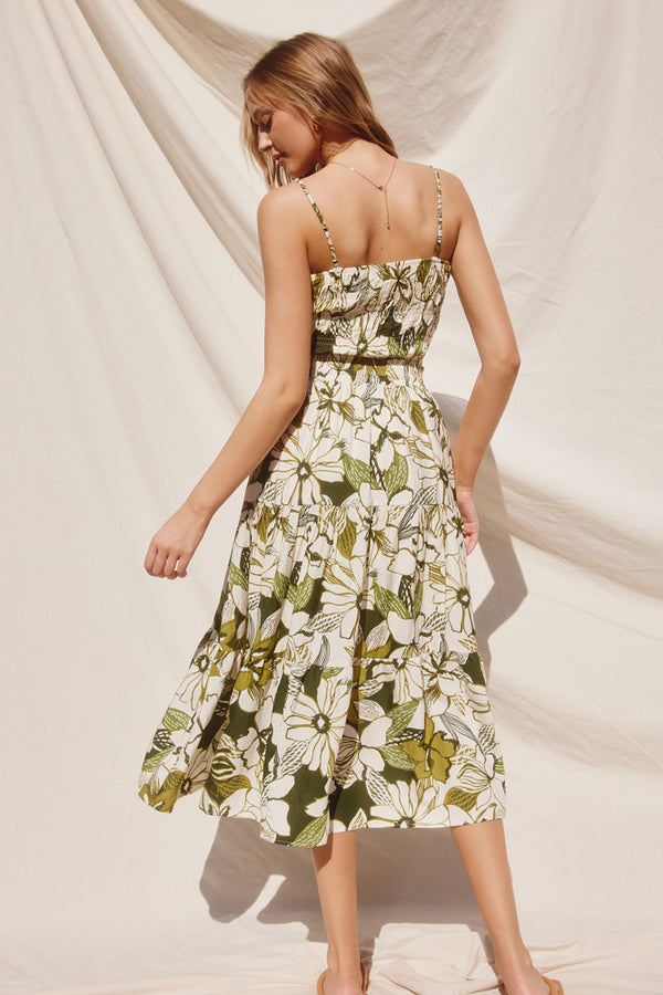 Greenery Smocked Crop Top