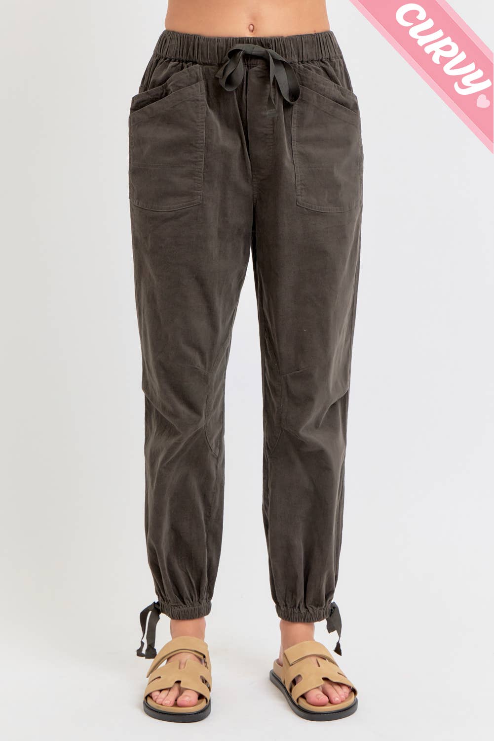 PLUS SIZE CORDUROY JOGGER