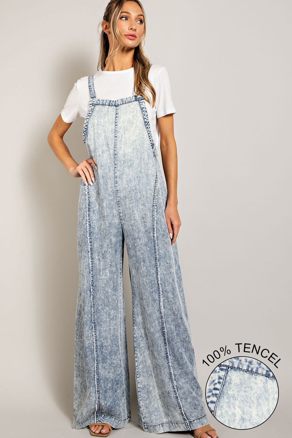 WASHED TIE DYE TENCEL JUMPSUIT