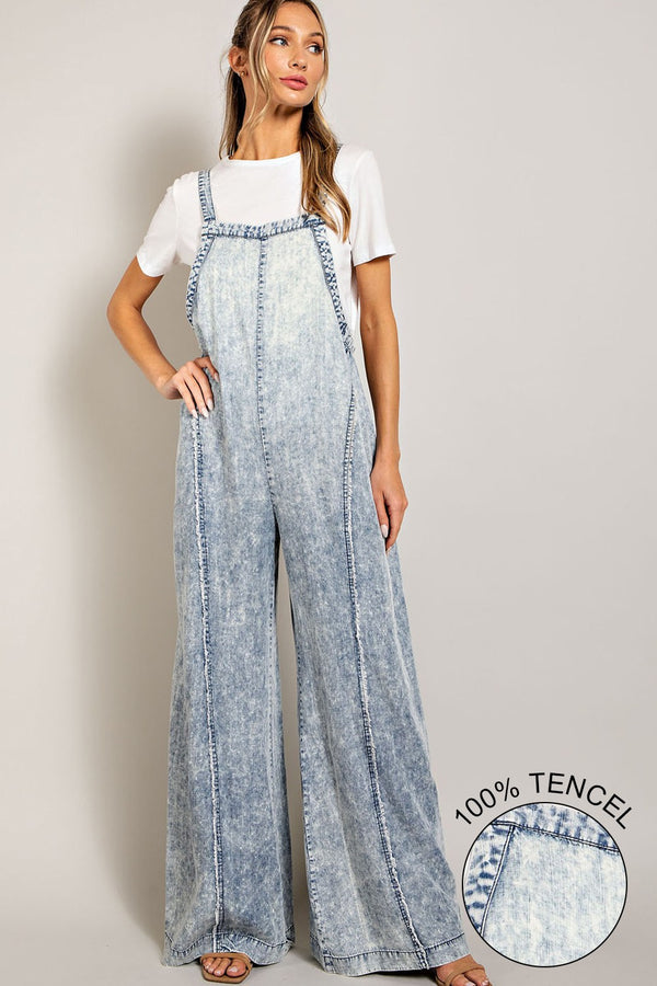 WASHED TIE DYE TENCEL JUMPSUIT
