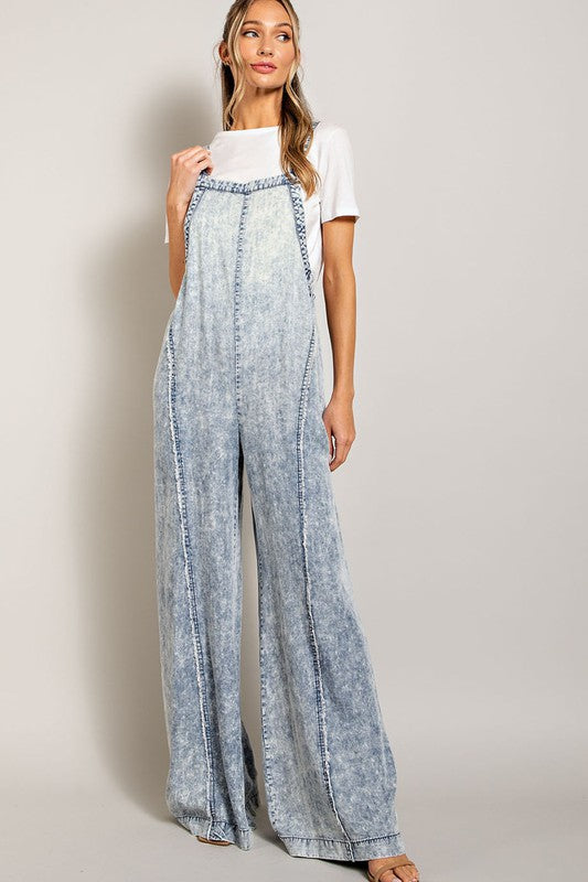 WASHED TIE DYE TENCEL JUMPSUIT