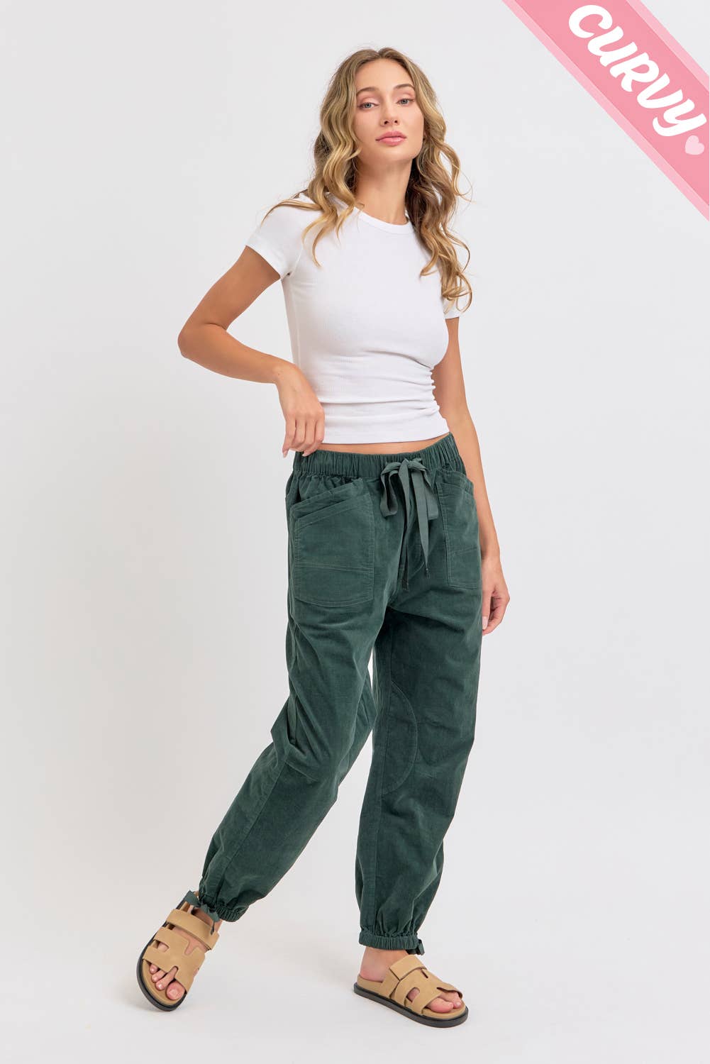 PLUS SIZE CORDUROY JOGGER