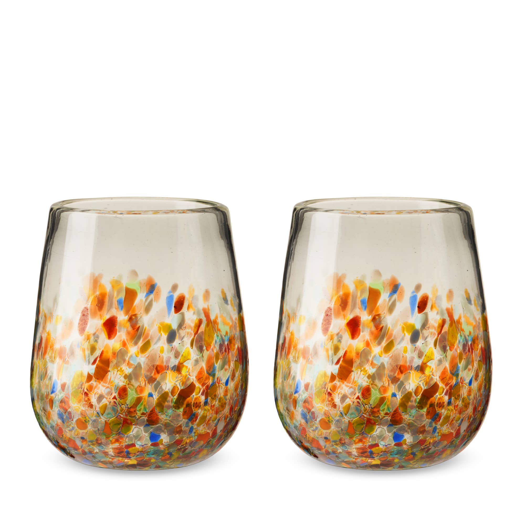 Artistico Recycled Glass Stemless Wine Glasses Set of 2
