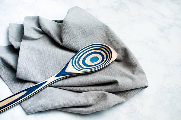 IB 12" Blue Pakka Wood Corner Spoon
