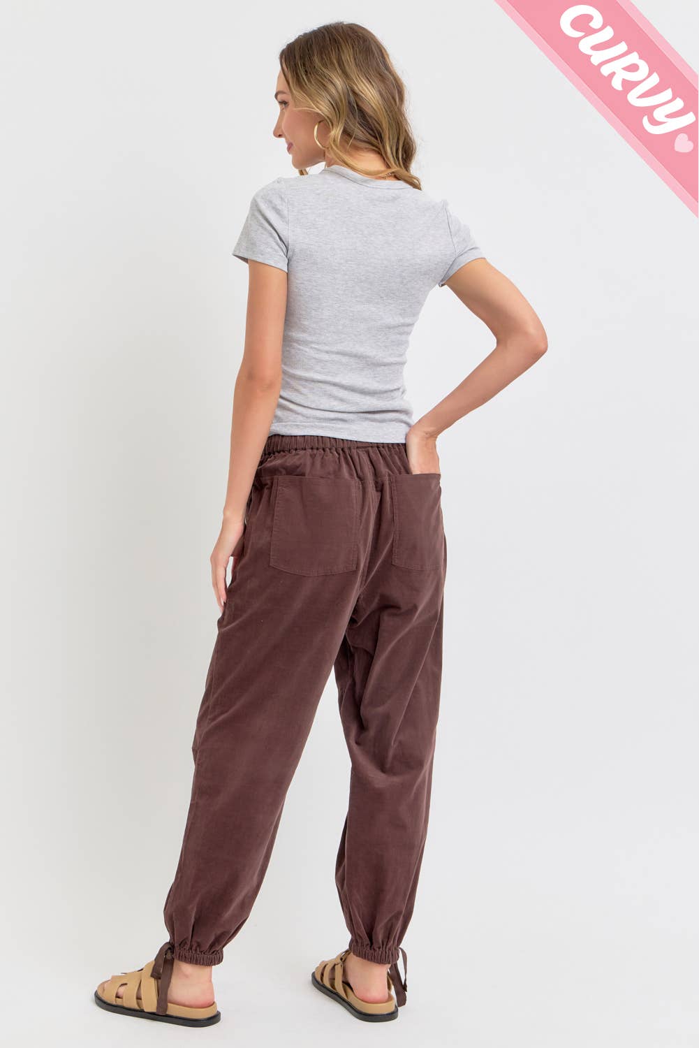 PLUS SIZE CORDUROY JOGGER