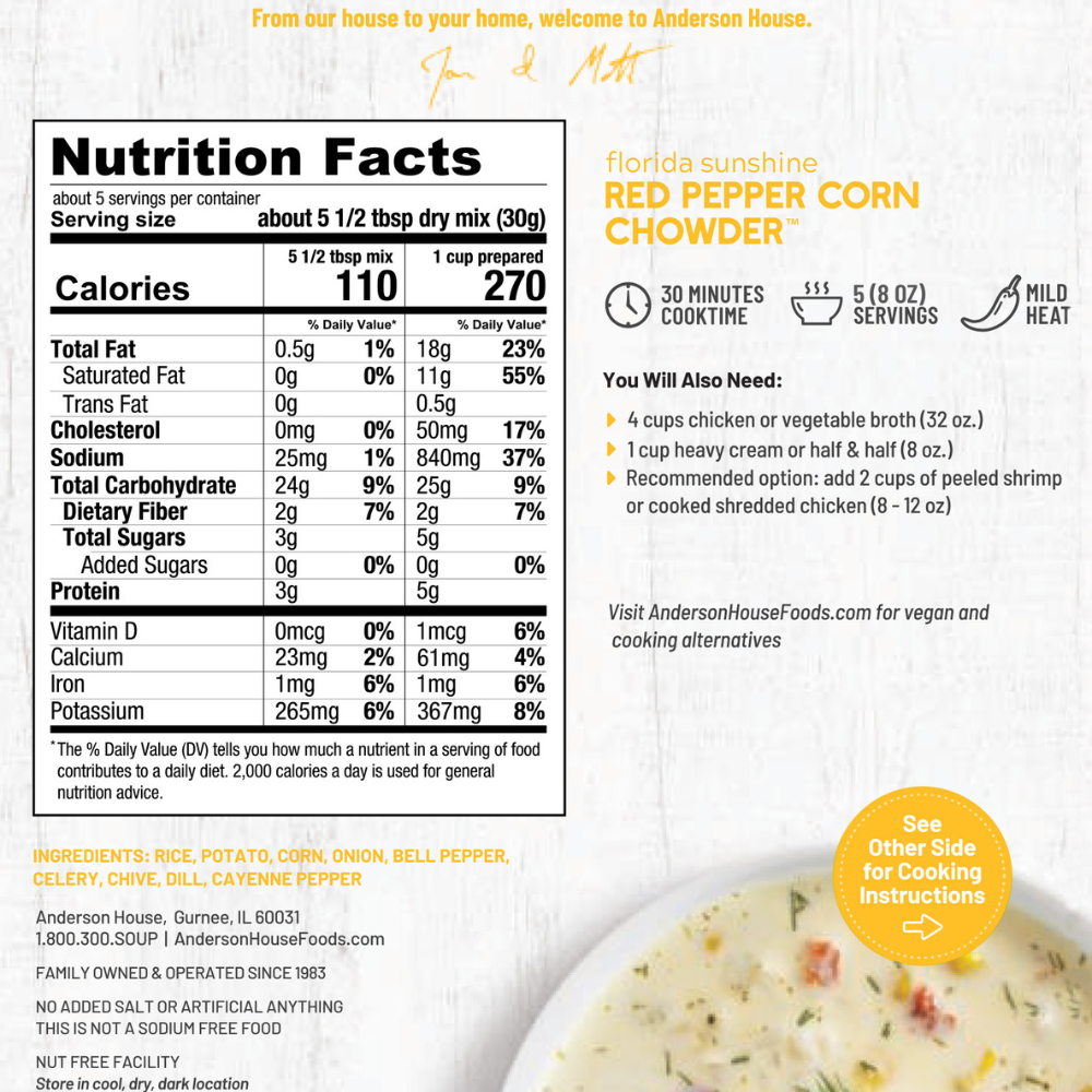 Florida Sunshine Red Pepper Corn Chowder
