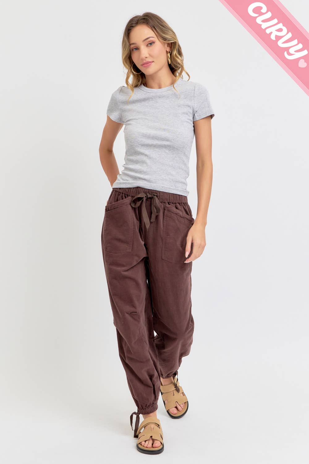 PLUS SIZE CORDUROY JOGGER