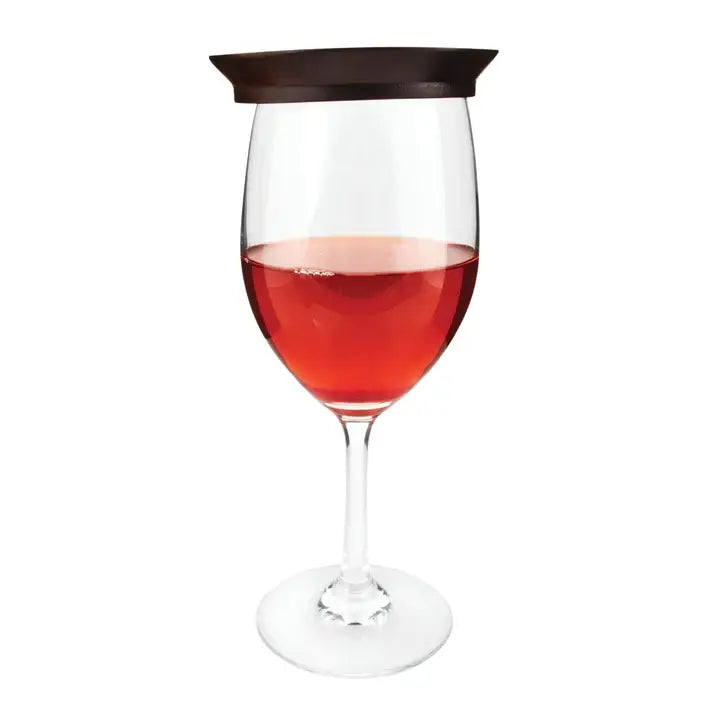 Mahogany Wine Glass Topper Appetizer Plates - Set of 4