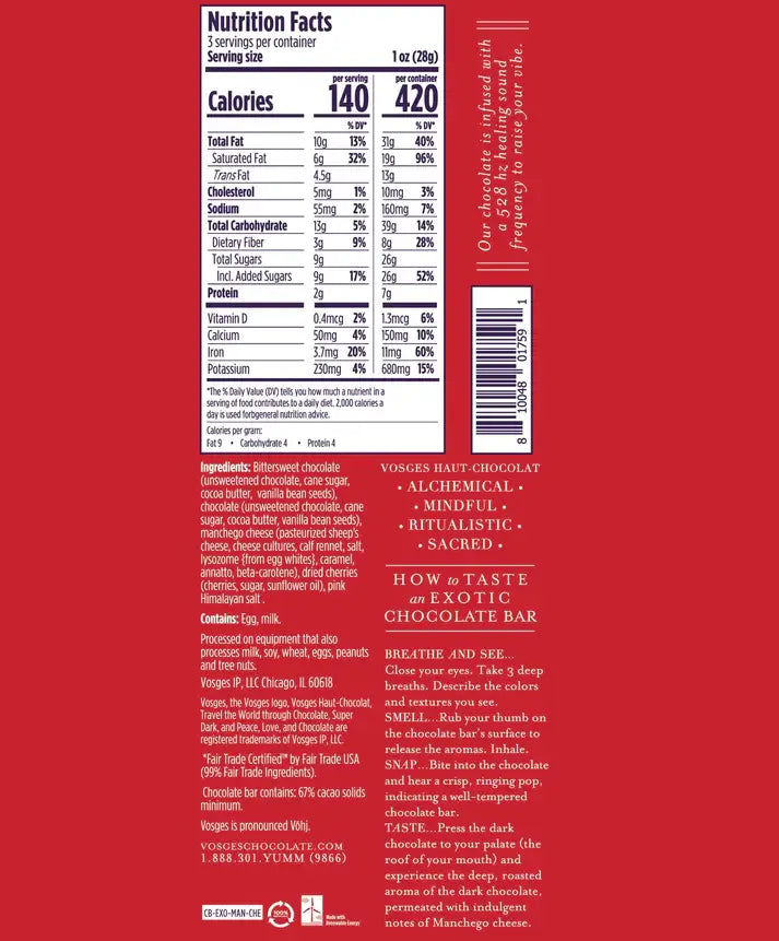 Vosges Cheese & Dark Chocolate Bar