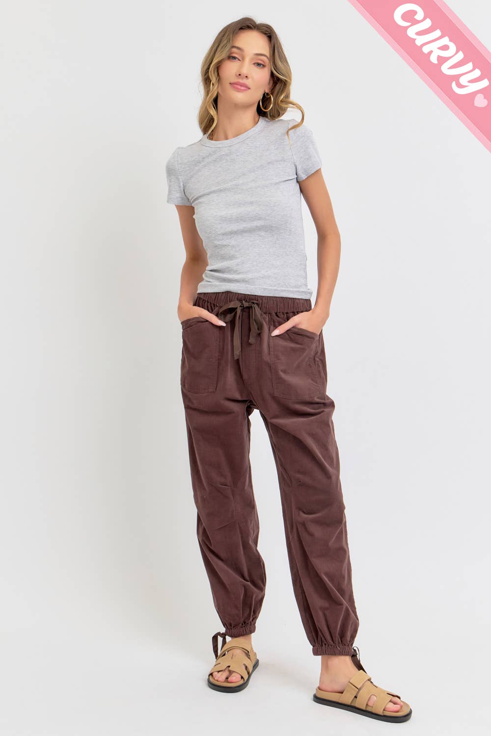 PLUS SIZE CORDUROY JOGGER