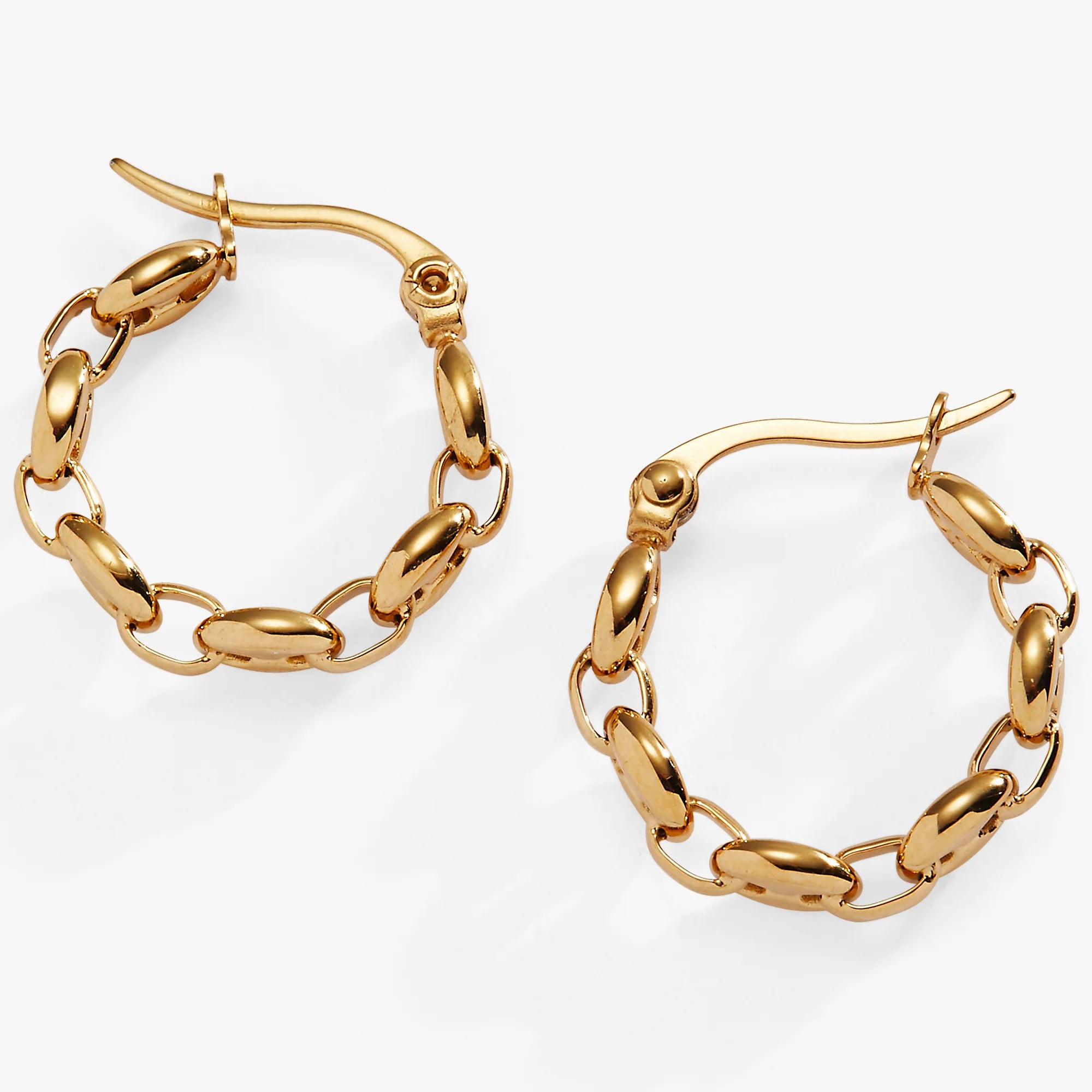 Alex and Ani Frozen Mariner Chain Hoop Earrings