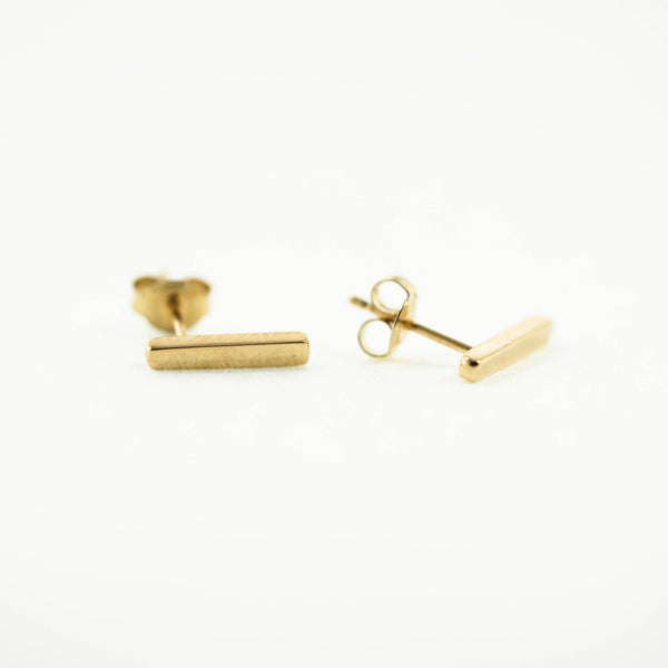 Bar Post Earrings - 14k Gold Vermeil