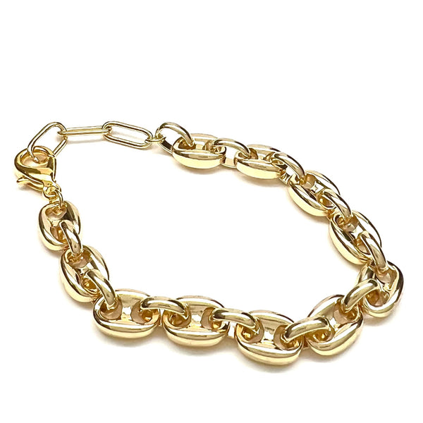 Anchor Chain Bracelet - 14k Gold Plated