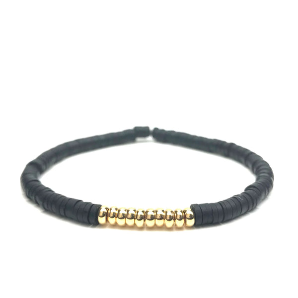 Gold Bar Stretch Bracelet (wht/gray/black/hotpink)