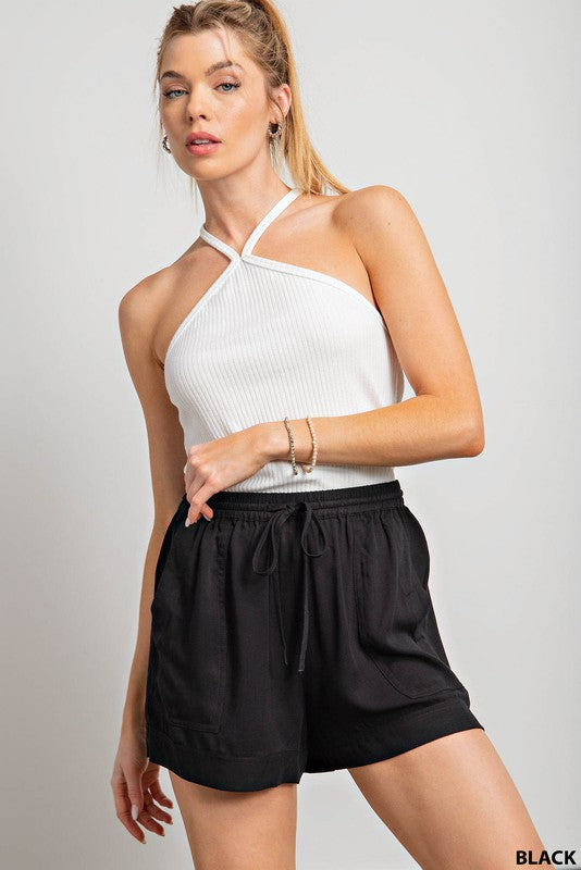 Textured Drawstring Short